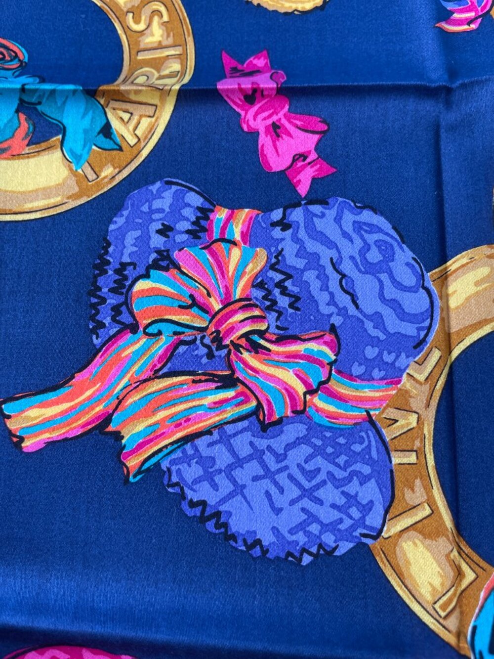 Céline Paris Cotton Scarf Colorful Hat Print - Picture 13 of 15